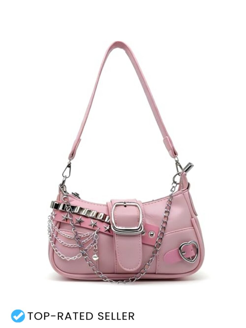 Star Pattern PU Leather Mini Shoulder Bag with Chain Strap